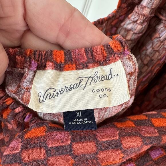 universal thread xl sleeveless dress red orange summer casual brunch outfit - Picture 3 of 5